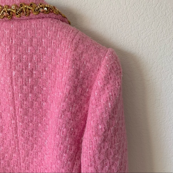 Blumarine pink tweed jacket with gold beaded trim - Picture 9 of 16